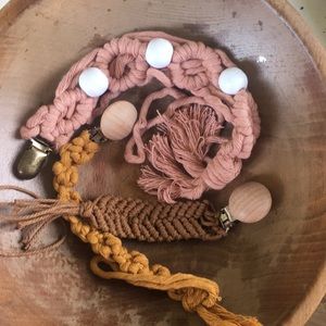 boho baby pacifier clip